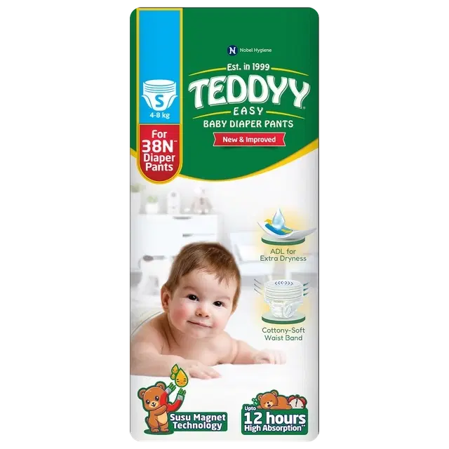 Teddyy Baby Easy Diapers Pants Small 38 Units