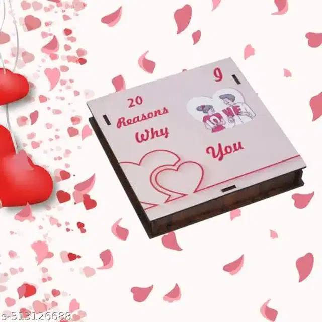 Wooden Love Message Box Gift, Pink