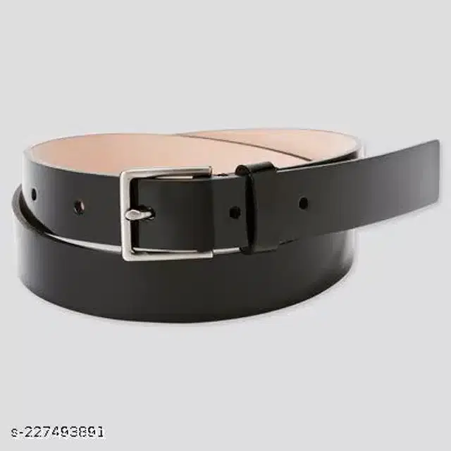 Faux Leather Casual Belt for Men (Black)