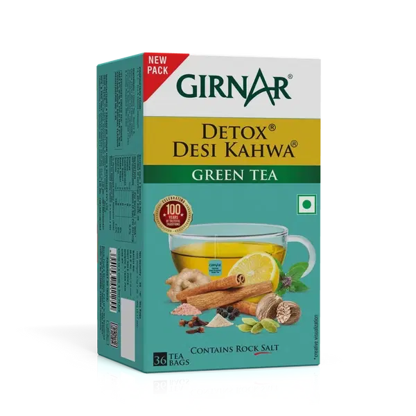 Girnar Green Tea Bags Detox Desi Kahwa 36 Bag