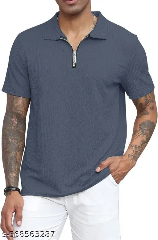 Cotton Blend T-shirt for Men, Blue (S)