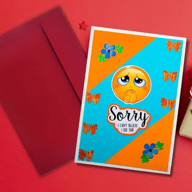 Handmade So Sorry Printed Card, Multicolor