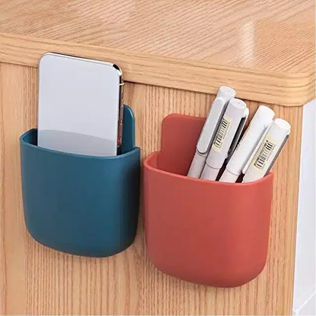 Wall Mounted Plastic Mobile Holder, Multicolor, Pack of 2
