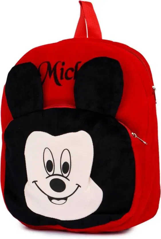 Stylish Cute mickey School bag for kids, Red, Black, 5 L