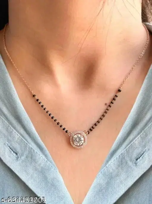 Single Strand Mangalsutra White 18 inch for Women