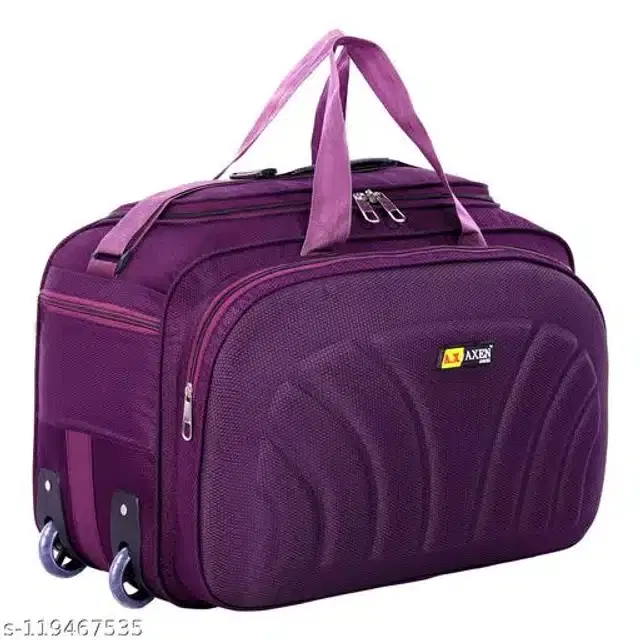 Polyester Trolley Duffel Bag for Men & Women, Purple