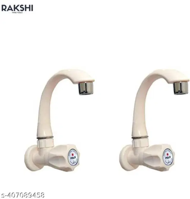 Plastic Swan Neck Tap, Cream, Pack of 2