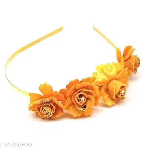 Myra Collection Hair Bands for Women (Yellow)