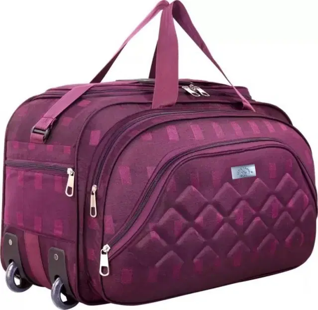 Nylon Duffel Bag for Men & Women, Purple, 22 L