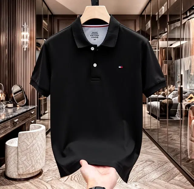 Cotton Matty Solid T-shirt For Men, Black (L)