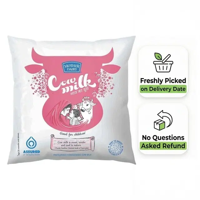 Mother Dairy Cow Milk 500 ml (Pouch)
