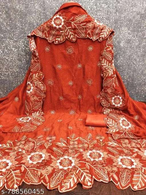 Embroidered Floral Patiala Suits for Women (6.85 meter (3XL)