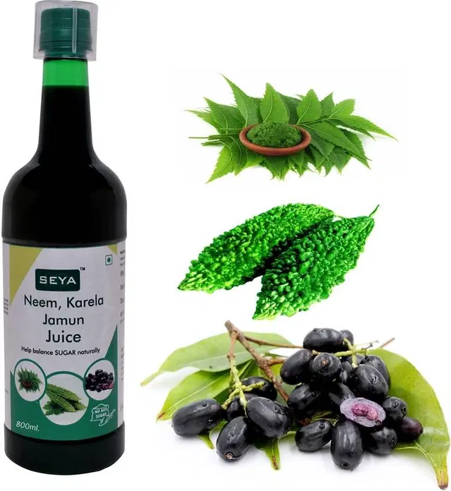 SEYA Neem, Karela and Jamun Juice, 800ml / No Added Sugar/Support Healthy Blood Sugar/Good for Digestive Health