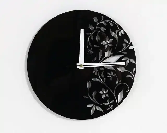 Wooden Designer Wall Clock, Black