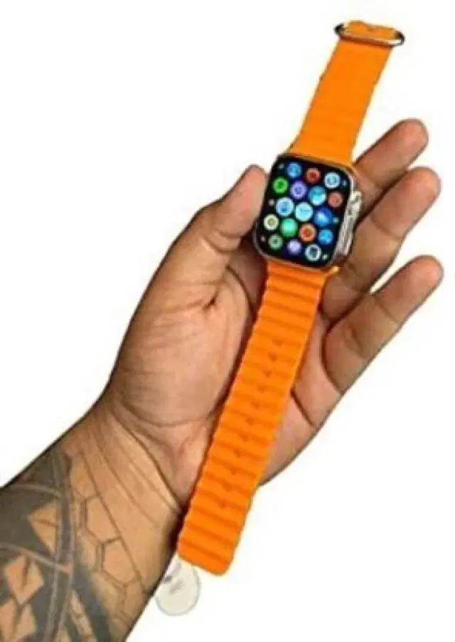 Silicone T800 Ultra Smartwatch for Men & Women, Orange