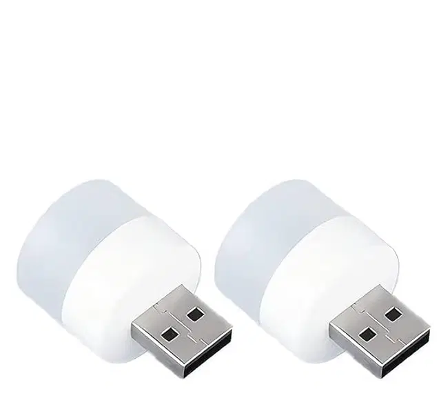 Plastic Plug In Led Night Light, White, Pack of 2