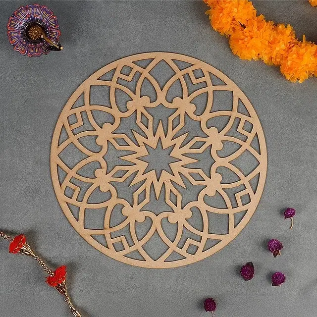 Diacraft Peacock Design Rangoli Stencil 12x12 Inch