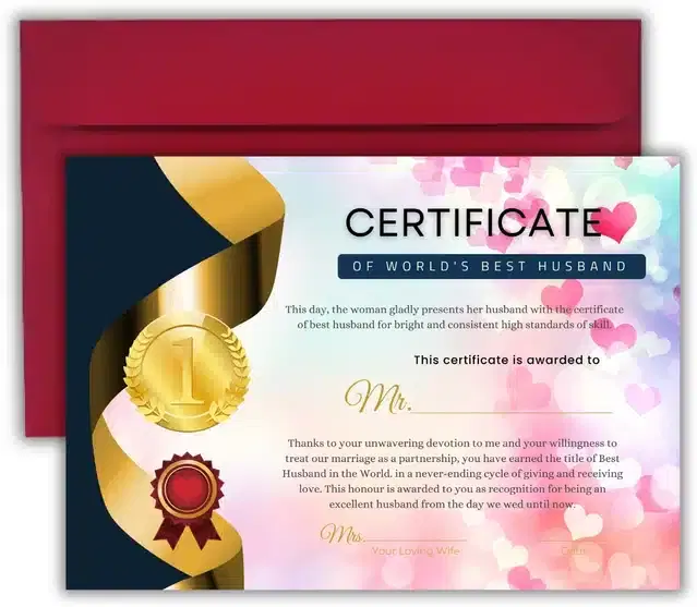 Best Husband Certificate