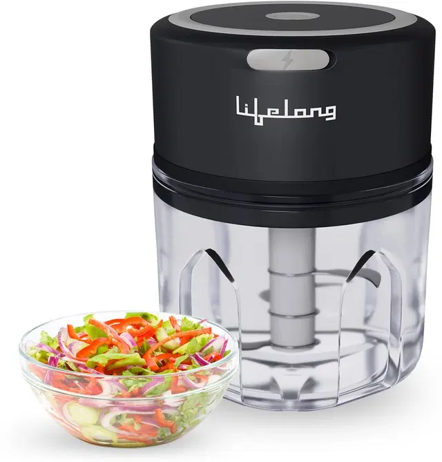Lifelong Electric Vegetable Grater & Slicer, 250ml (1N Wireless Chopper, 1N Charger, 1N User Manual)