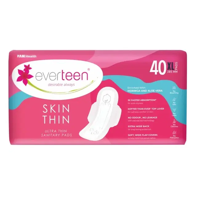 Everteen Skin Thin Sanitary Pads 285mm Xl 40 Pads