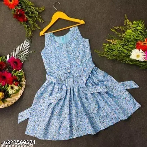 Frock for Girls (Blue, 4-5 Years)