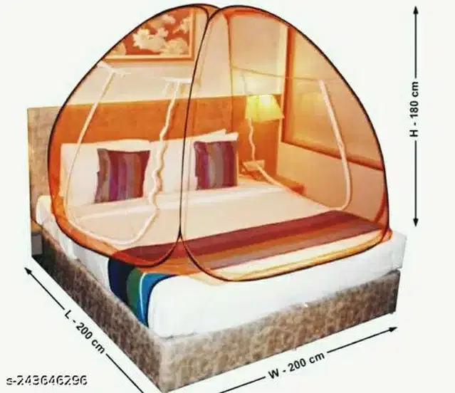 Polyester Mosquito Net, Peach, 6.7x6.5 Feet