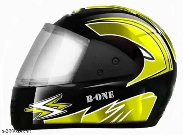 Full Face Helmet For Men & Women, Black & Yellow