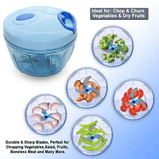 Manual Vegetable Chopper, Blue