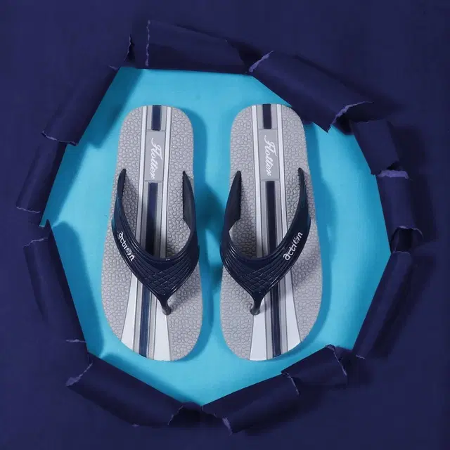 action Casual Slippers for Men (Grey, 8)