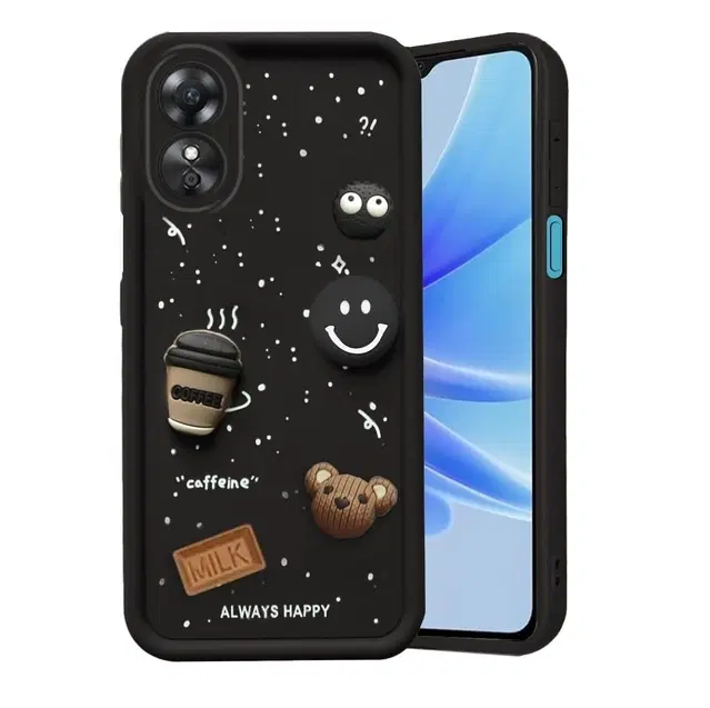 Rubber Mobile Back Cover for Oppo Cph2577 / Oppo_A58 4G, Black