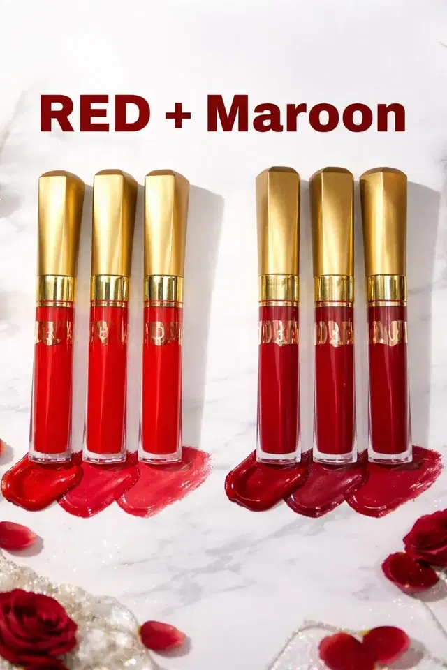 Liquid sindoor combo 3 red  and 3 maroon