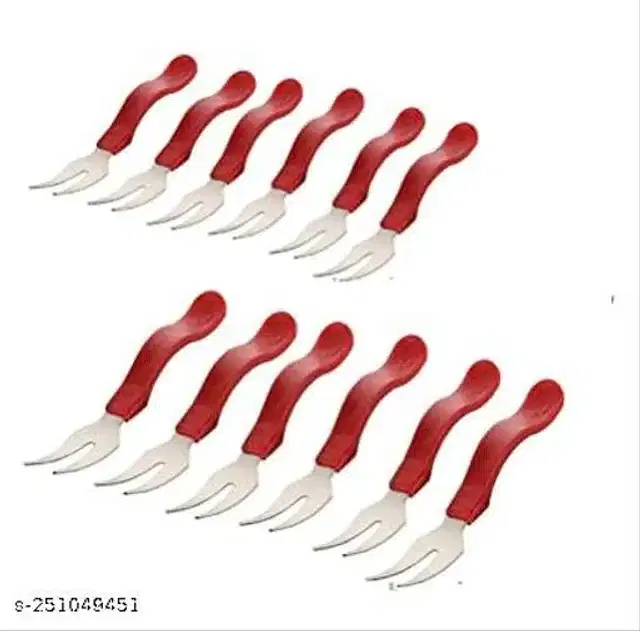 Stainless Steel Forks, Multicolor, Pack of 12