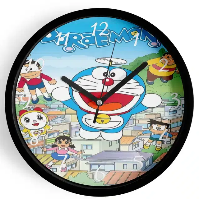 Doraemon Analog Wall Clock, Multicolor, 7 Inches
