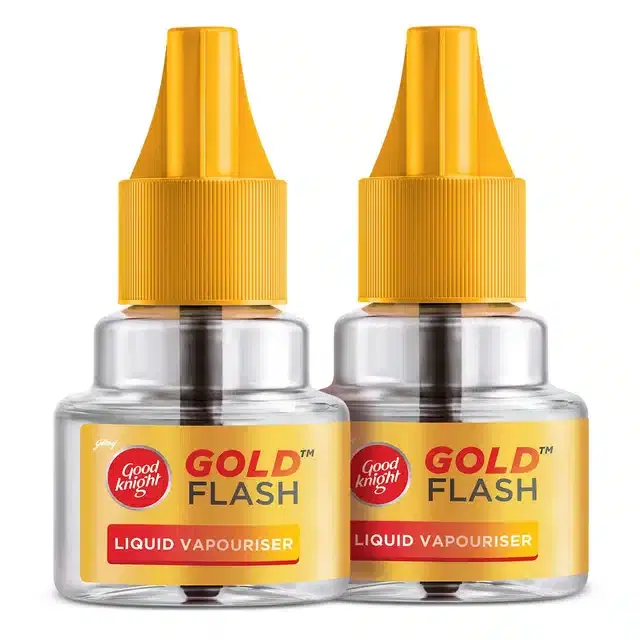 Good Knight Gold Flash Liquid Vapourizer - Mosquito Repellent Refill - Pack Of 2 (45 ml Each)
