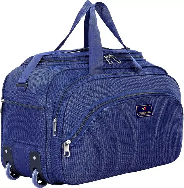 Nylon Traveling Luggage Bag with Wheels, Blue,65 L
