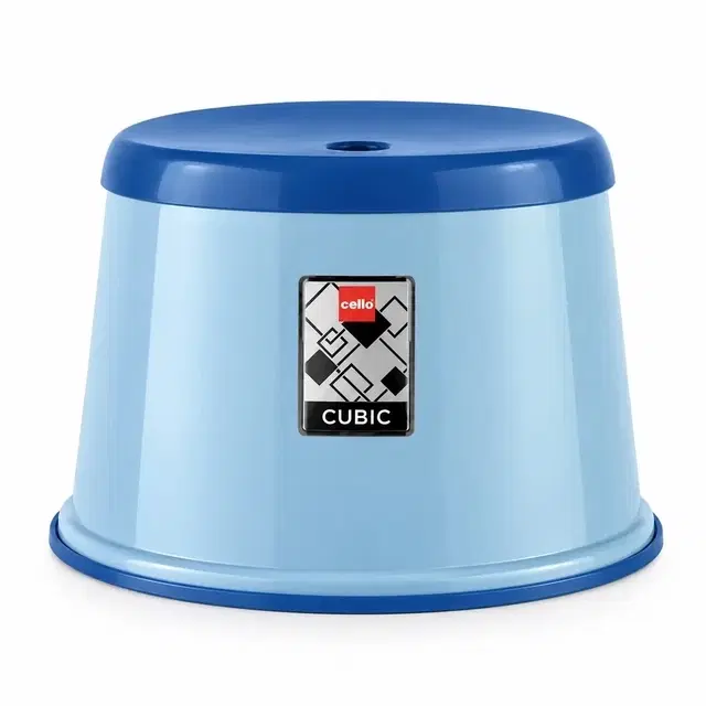Cello Cubic Stool, Blue | Anti-Skid & Sturdy | Lightweight & Easy To Clean