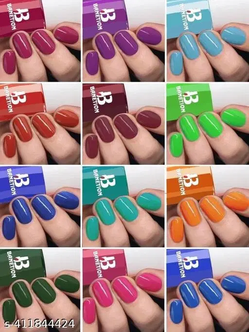 Banetion Matte Nail Polish, Multicolor, Pack of 12