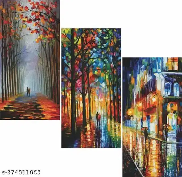 Wooden UV Coated Digital Painitings, Multicolor, 12x18 inches, Pack of 3