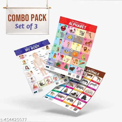 Bookford Publications My small chart Alphabet, My Body & Wild Animals (Set of 3)