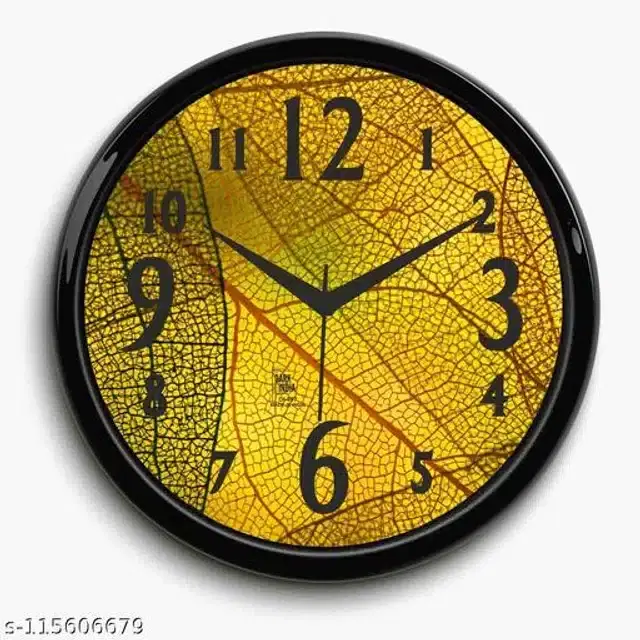 Designer Analog Wall Clock, Black & Yellow