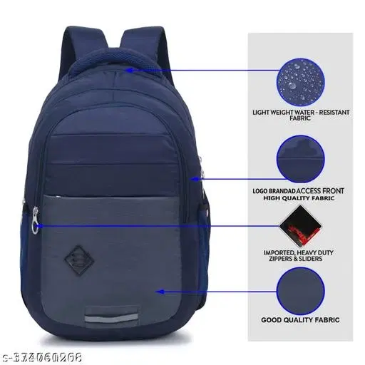 Polyester Backpack for Men & Women, Blue, 35 L