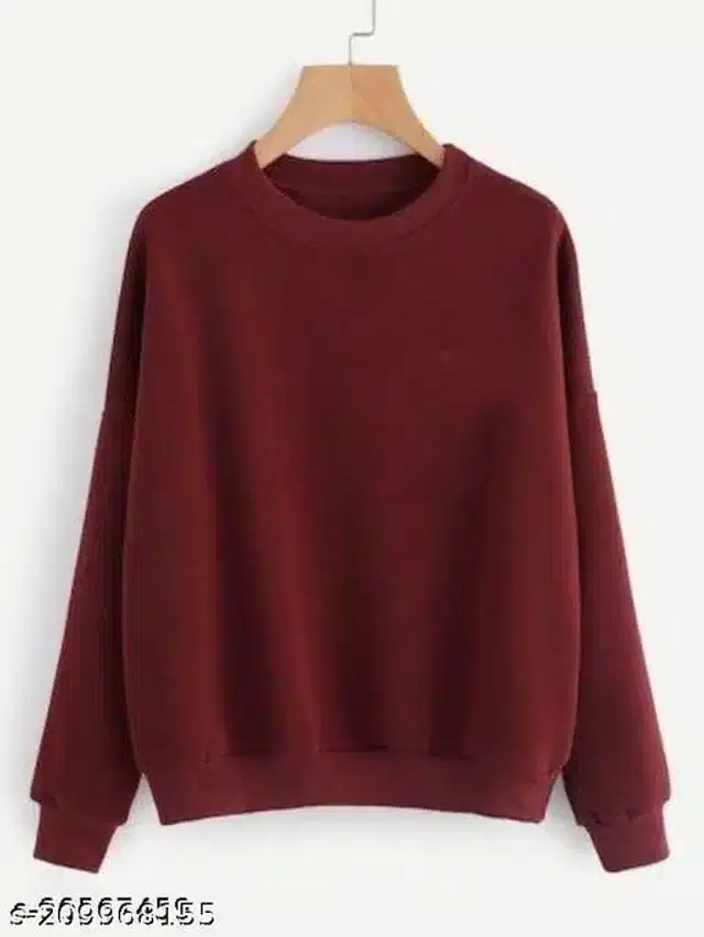 Full Sleeves Hooded Sweatshirt for Women (Maroon, M)