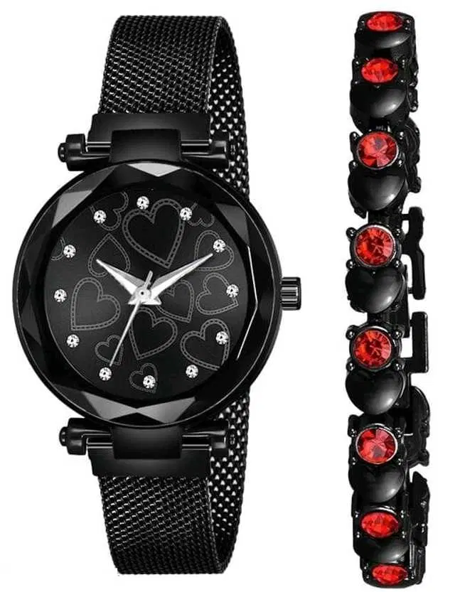 Analog Watch For Womens (Black) (WS-407)