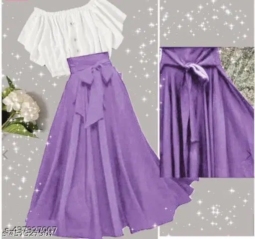 Polyester Solid Dress for Girls, Voilet (3-4 Years)