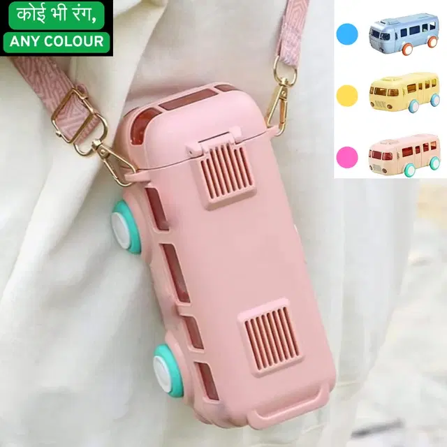 Plastic Bus Shape Sipper Bottle for Kids, Multicolor (1000 ml)