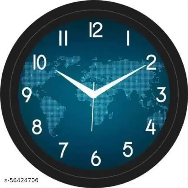 Designer Analog Wall Clock, Black & Blue