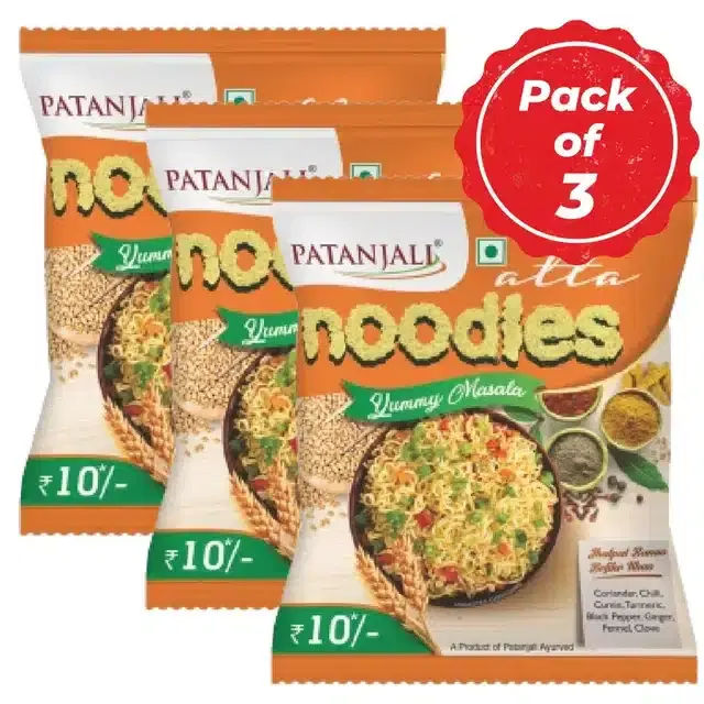 Patanjali Atta Noodles Yummy Masala 60 g (Set of 3)