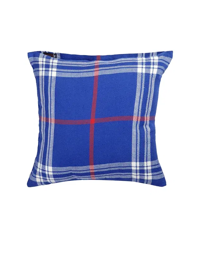 Cotton Cushion Cover, Blue, 16x16 inches