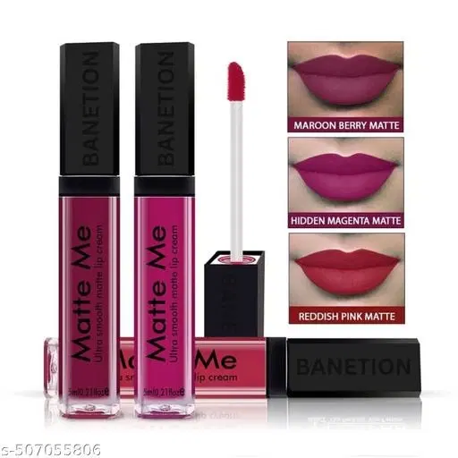 Liuqid Lipstick for Women, Multicolor, Pack of 3