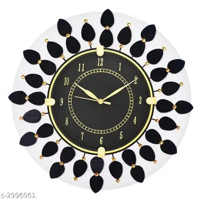 Wooden Wall Clock, White & Black